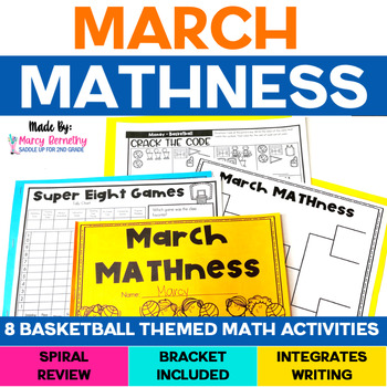 Preview of March Math Basketball Activities - 2nd Grade Math Review for March Madness