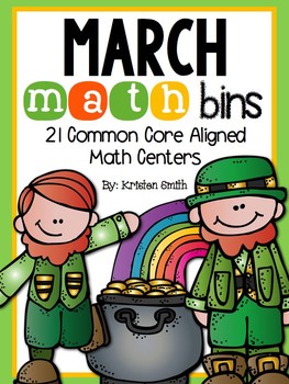 Preview of March Math Bins- 21 Common Core Aligned Math Centers