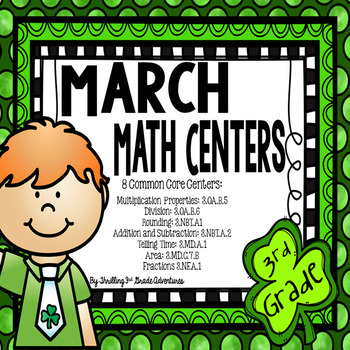 Preview of March Math Centers: 3rd Grade