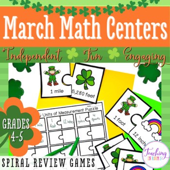 Preview of March Math Centers 5th Grade  