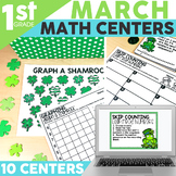 March Math Centers & Activities for 1st Grade - St Patrick