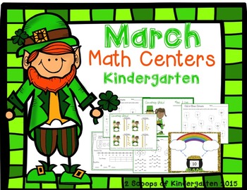 Preview of Kindergarten March Math Centers Common Core Aligned