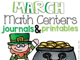 March Math Centers and Printables First Grade