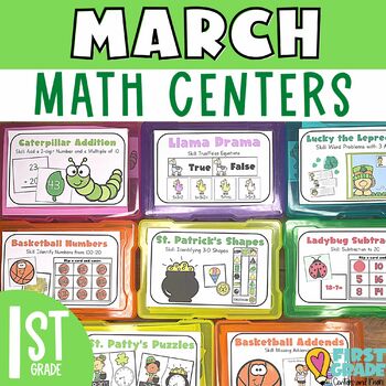 Preview of March Math Centers for First Grade - St. Patrick's Games 1st Grade