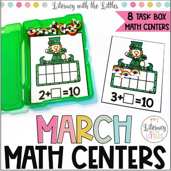 Preview of March Math Centers for Task Boxes | Low-Prep St. Patrick's Day Activities