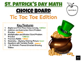 March Math Choice Board - Tic Tac Toe Edition