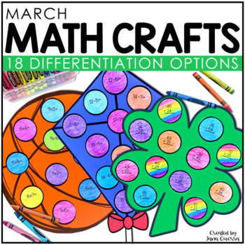 Preview of March Math Crafts | Spring St Patricks Day Bulletin Board | Shamrock Basketball