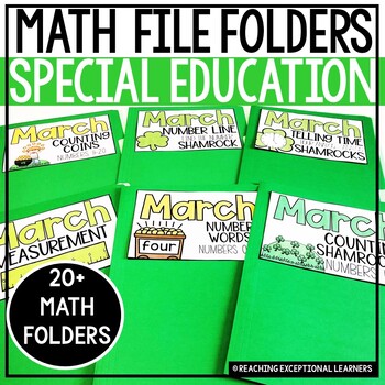 Preview of March Math File Folders