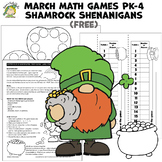 March Math Games PK-4th (Free) (Karen's Kids Printables)