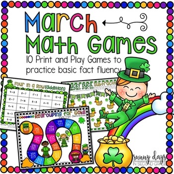 Preview of Math Games and Centers for March - Primary