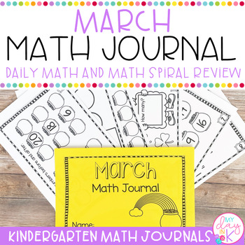Preview of March Math Journal | Daily Math & Math Spiral Review Kindergarten & 1st