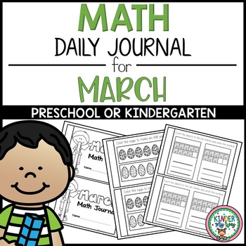 Preview of March Math Journal | March Math Activities and Worksheets for Kindergarten