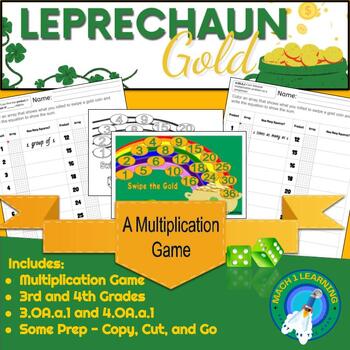 Preview of March Math - Leprechaun Gold with Arrays and Multiplication