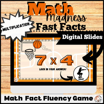Preview of March Math Madness Multiplication Digital Fast Facts Game | Test Prep