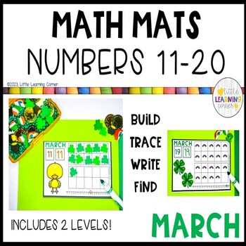 Preview of March Math Mats Numbers 11-20 | Teen Numbers Mats