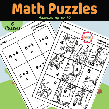 Preview of Math Puzzles Addition to 10