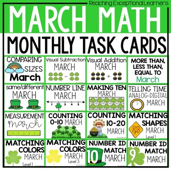 Preview of March Math Task Boxes