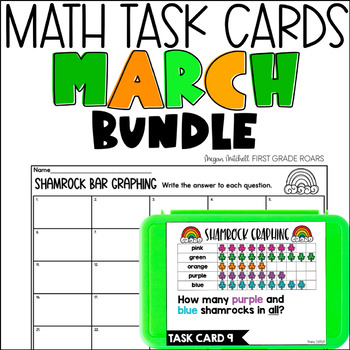 Preview of March Math Task Card Activities Centers, Scoot, Fast Finishers & Morning Tubs