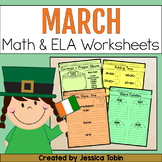 March Math, Writing, ELA Worksheets - March Morning Work, 