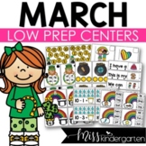 March Low Prep Kindergarten Centers Math and Literacy Centers