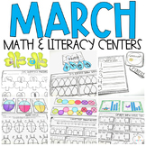 March Math and Literacy Centers for Kindergarten (Spring) {CCSS}