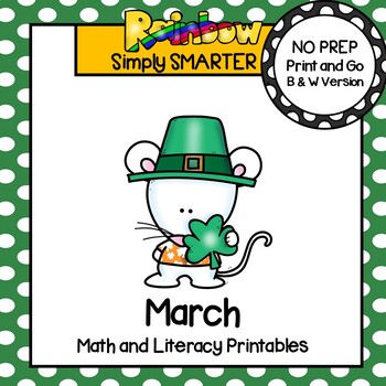 Preview of March Math and Literacy Printables and Activities For First Grade