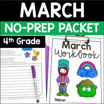 Preview of March Math and Reading Packet | 4th Grade St. Patrick's Day Activities
