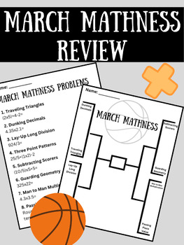 Preview of March Mathness Review Activity No Prep