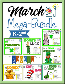 Preview of March Mega Bundle - Reading Comprehension - Phonics, Spelling St Patricks Day