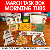 March Morning Bin Task Boxes, St. Patrick's Day & Spring C
