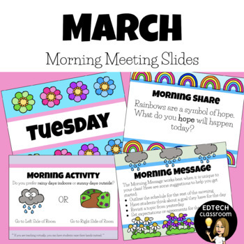 Preview of March Morning Meeting Slides | St. Patrick's Day 2023 - 2024 Morning Meetings