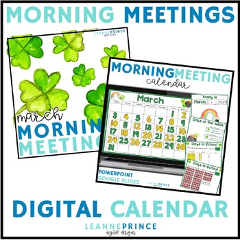 Preview of March Morning Meeting and Calendar BUNDLE