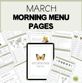 Preview of March Morning Menu Pages (Calendar Time, Morning Time)
