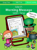 March Morning Message Math Time