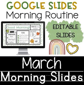 Preview of March Morning Slides | St Patricks Day | Google Slides | Editable Slide Template