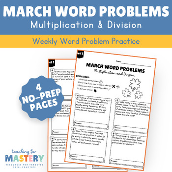 Preview of March Multiplication and Division Word Problems