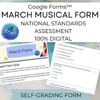 Preview of March Musical Form Google Forms™ Self Grading Quiz Assessment