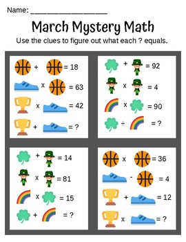 Preview of March Mystery Math