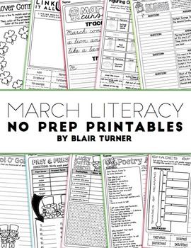 Preview of March NO PREP Literacy Printables