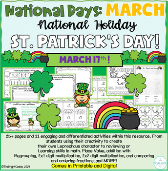 Preview of March National Day Holiday- St. Patrick's Day- Creativity Activity and Math