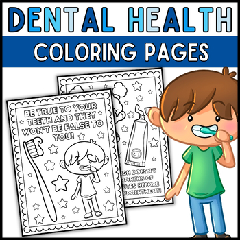 Preview of March National Dentist's Day Coloring Pages: Dental Health Coloring Sheets