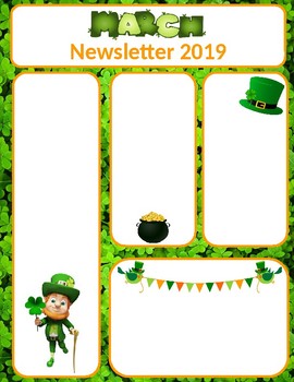 Preview of March Newsletter Editable St. Patrick's Day