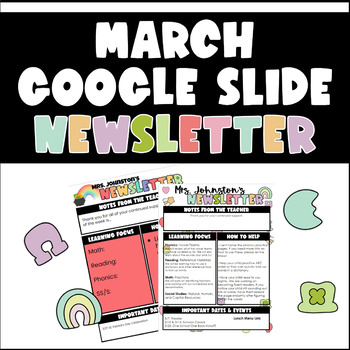 Preview of March Newsletter Google Slide