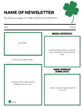 Preview of March Newsletter Template