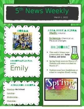 Preview of March Newsletter Template