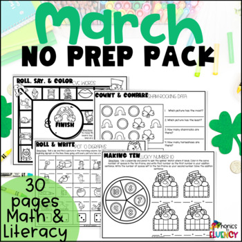 Preview of March Early Finishers - No Prep Kindergarten Centers