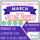 March No Prep National Days Writing Prompts