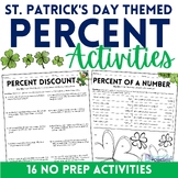 Percents No Prep Worksheets and Activities | St. Patrick's