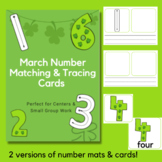 March Number Matching & Tracing Cards | St. Patrick's Day Math