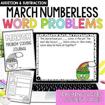 Preview of St. Patrick's Day Addition and Subtraction Word Problems 1st Grade March